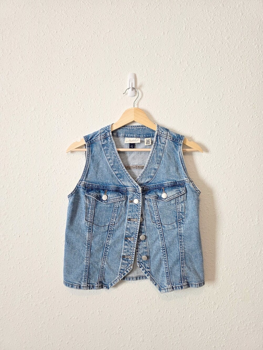 Cotton Denim Crop Vest XS
